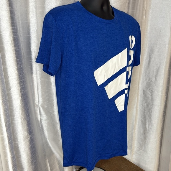 Adidas Climalite NWT Bright Blue Logo Boys XL Short Sleeve Shirt - Picture 2 of 6